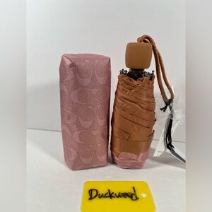 Coach Uv Protection Signature Mini Umbrella powder  pink NWT